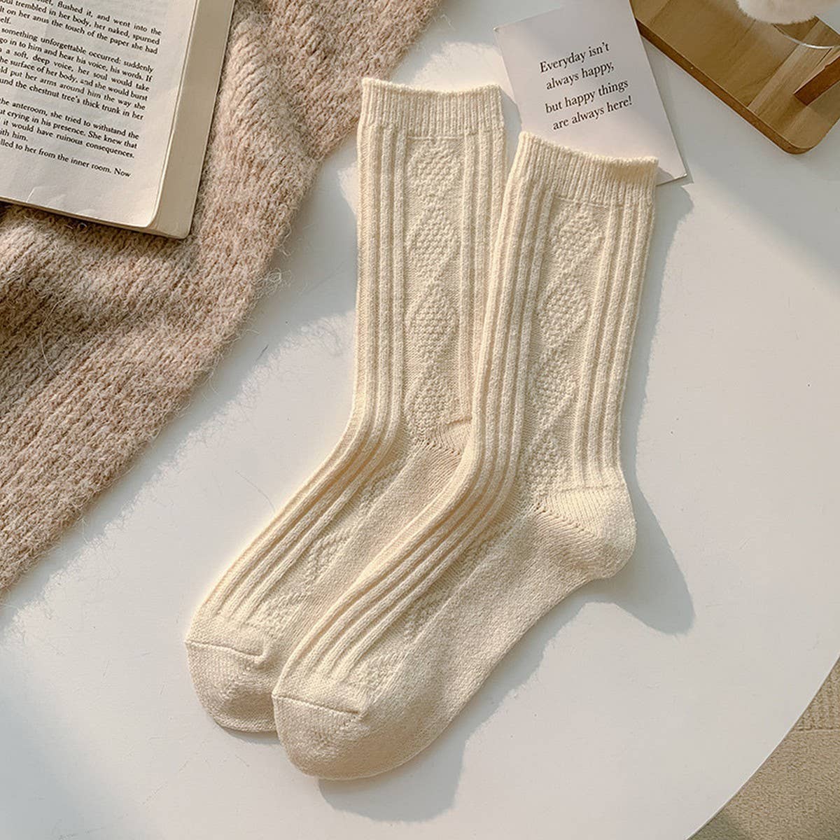 WOMEN'S WOOL SOCKS WARM WOMEN'S MID-CALF SOCKS