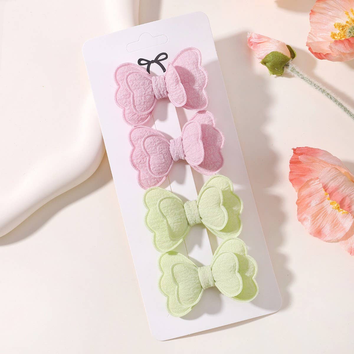 Double-Layer Butterfly Hair Clip Set for Kids