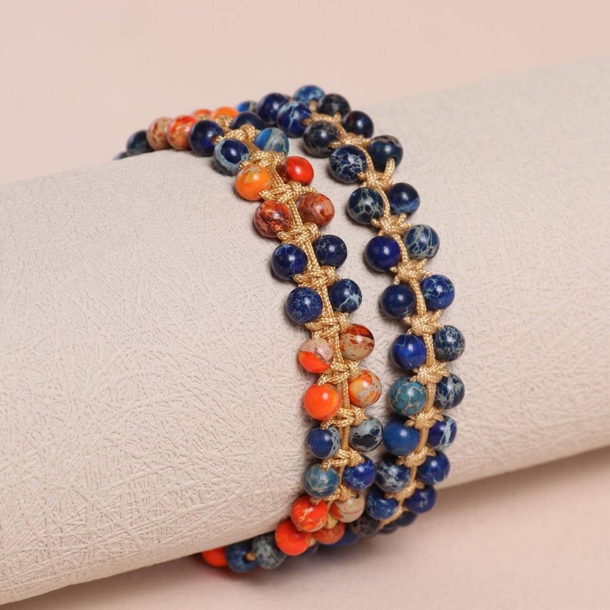 TURQUOISE DOUBLE LAYER STRING BRAIDED BRACELETS