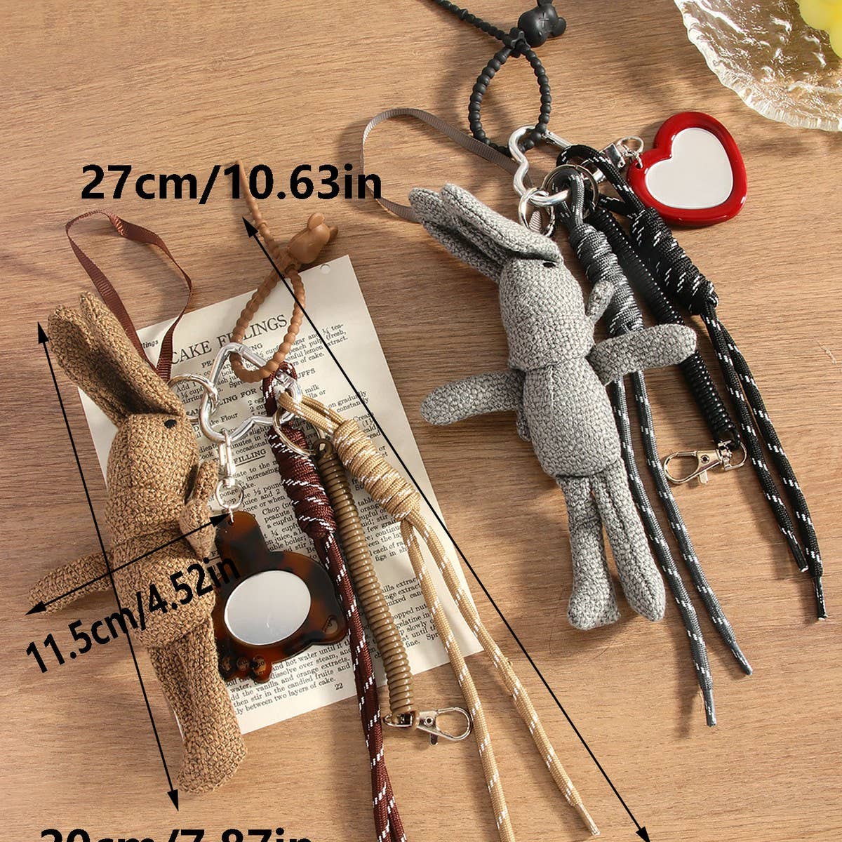 Handmade Woven Bunny Keychain Cute Bag Charm Gift