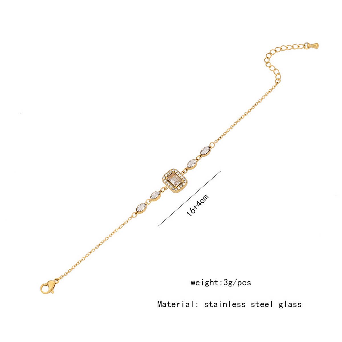 FASHIONABLE GEOMETRIC FULL DIAMOND LOVE BRACELET_CWAHA0878