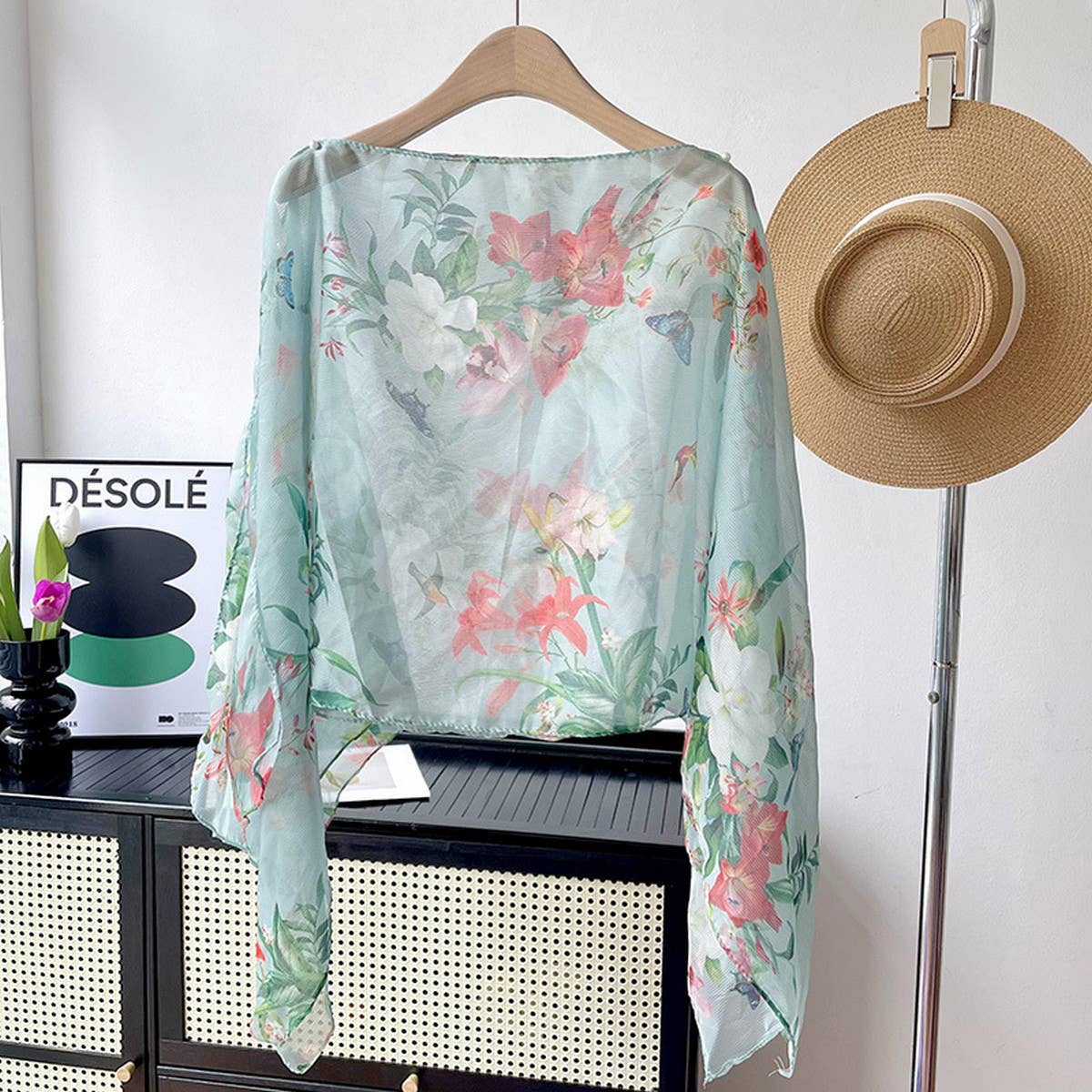 SUN PROTECTION ROUND NECK LOOSE SLIMMING SHAWL