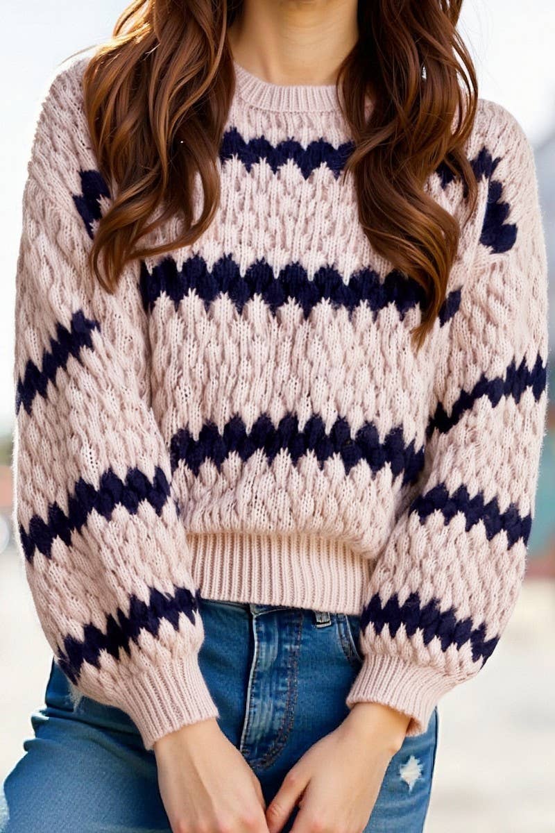 CWOSWL07089_WOMEN'S AUTUMN AND WINTER KNITTED LOOSE SWEATER