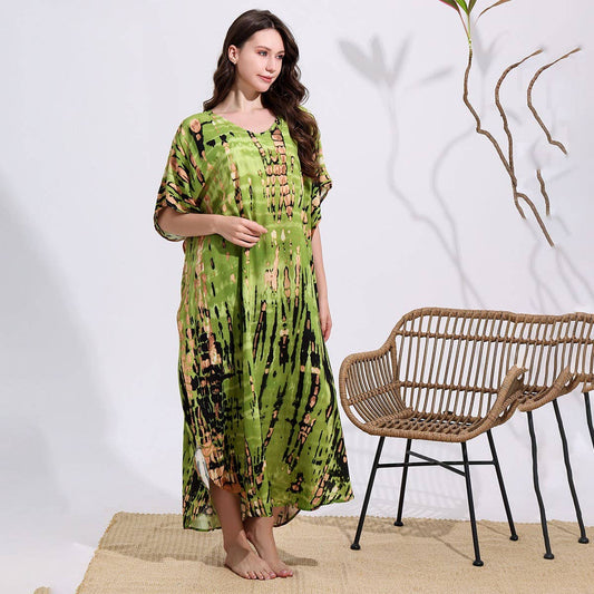 Tie-Dye Cotton Blend Beach Cover-Up Robe