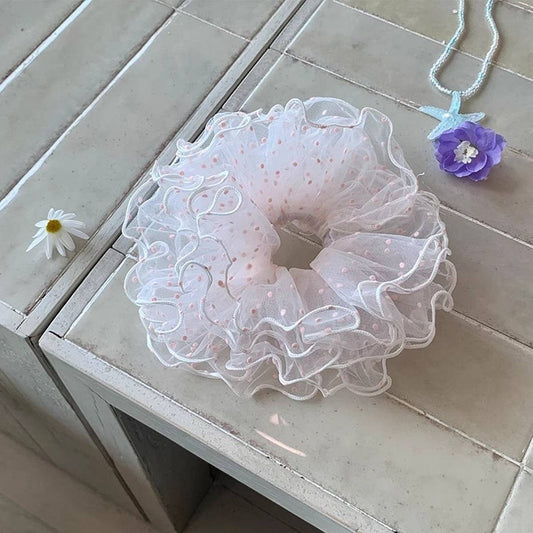 Ballet Dot Tulle Puffy Scrunchie Hair Tie_CWAHA5510