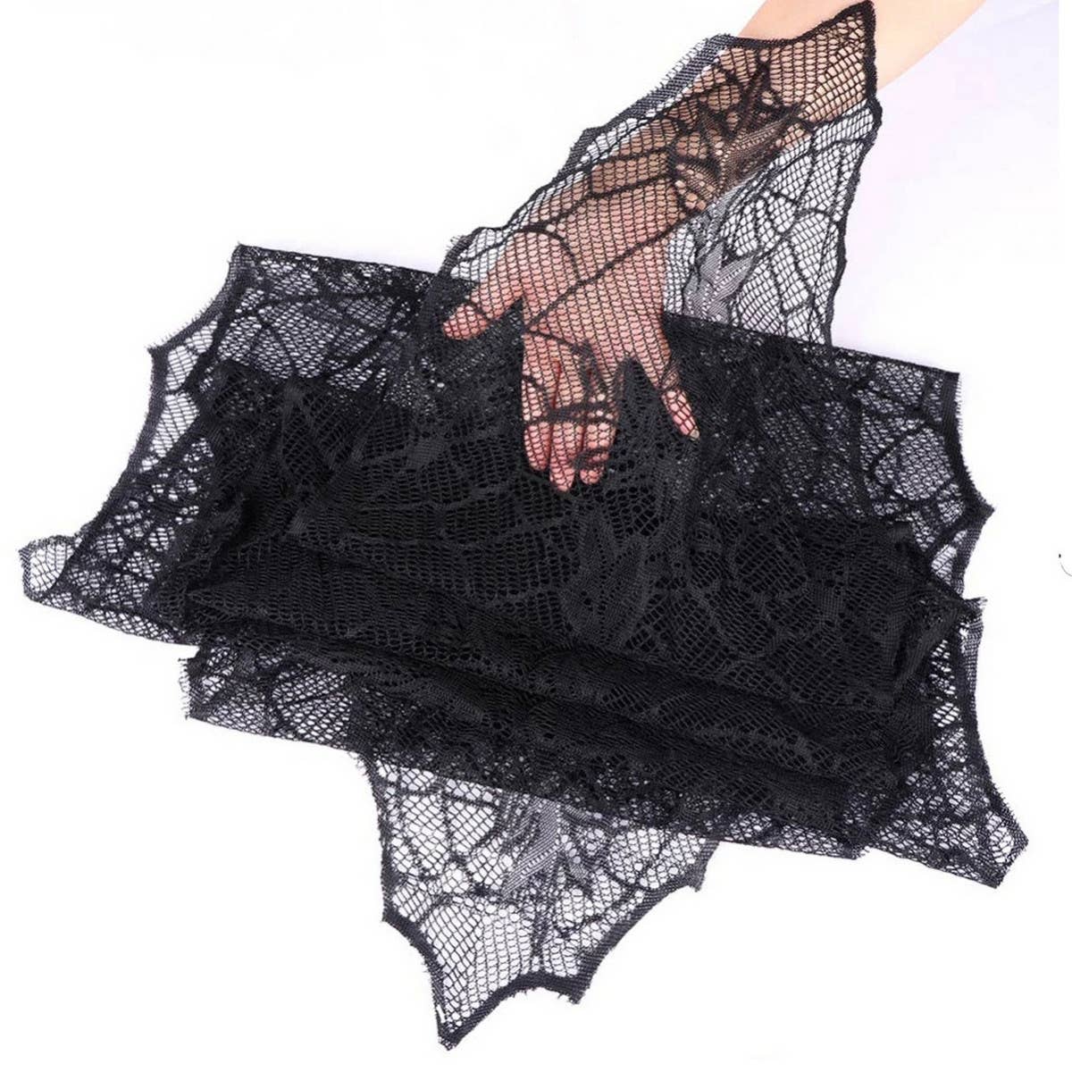 HALLOWEEN BLACK LACE SPIDER WEB WALLPAPER
