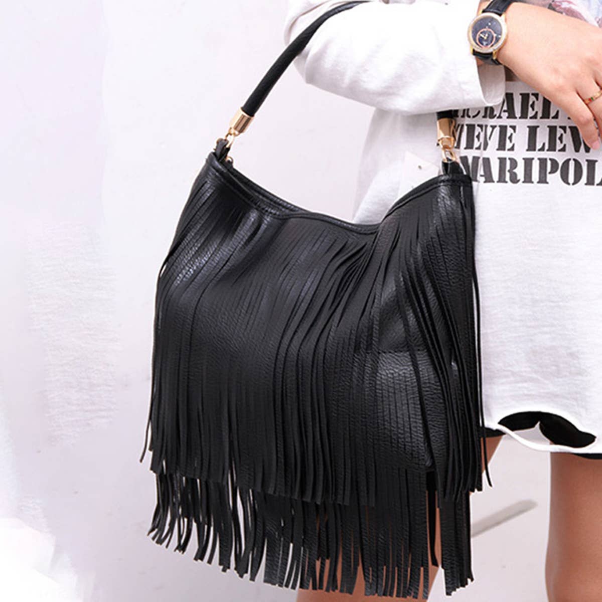 WOMEN SOFT FRINGE PURSE CROSSBODY BAG_CWAB0792