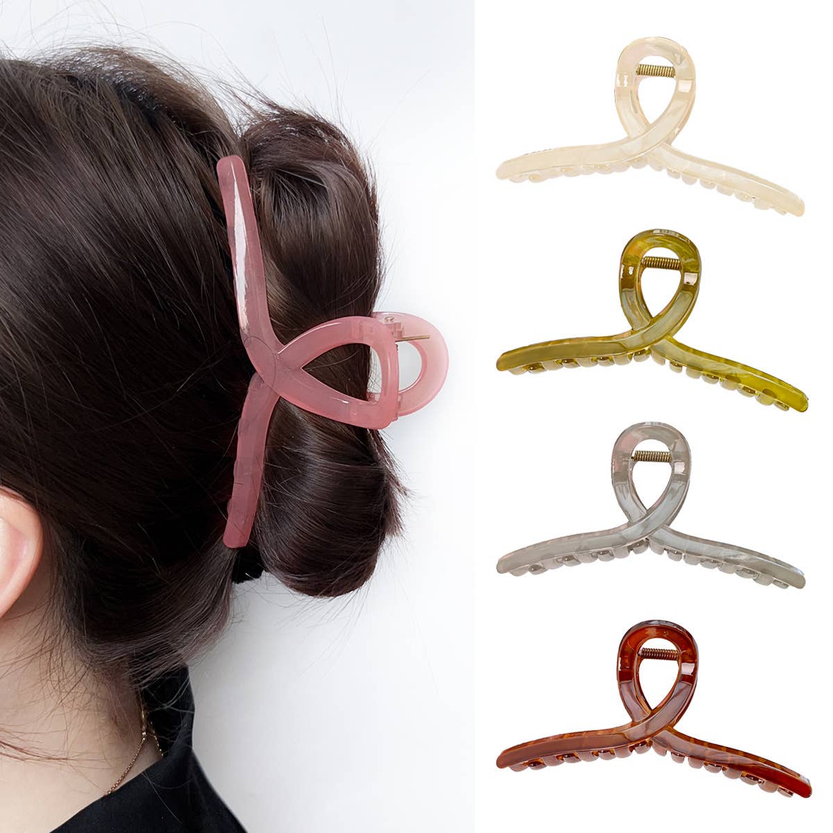 Fashionable cross-grip jelly-colored shark clip