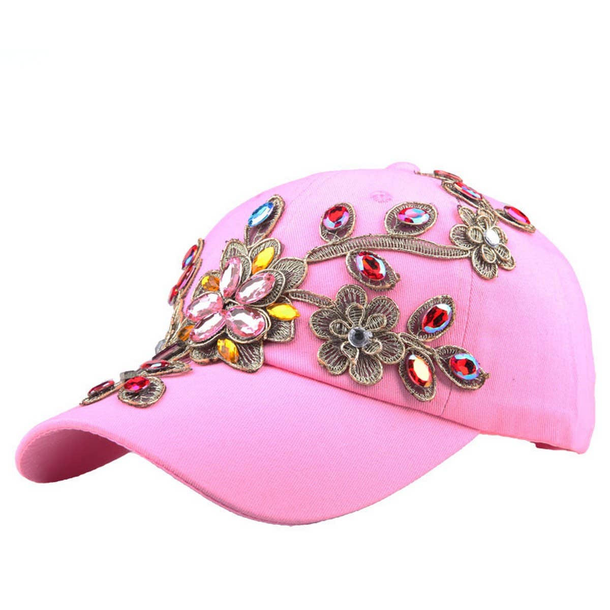 Women's Patch Baseball Cap Rhinestone Sun Hat_CWAH1000