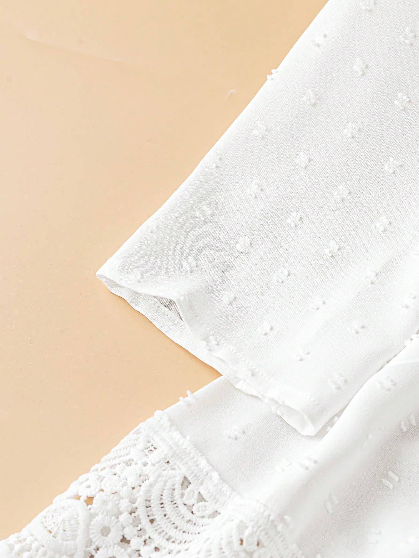 Hollowed-out embroidered lace French-style shirt
