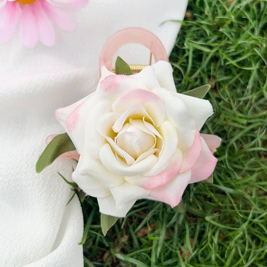 Dopamine-colored rose plastic hair clips