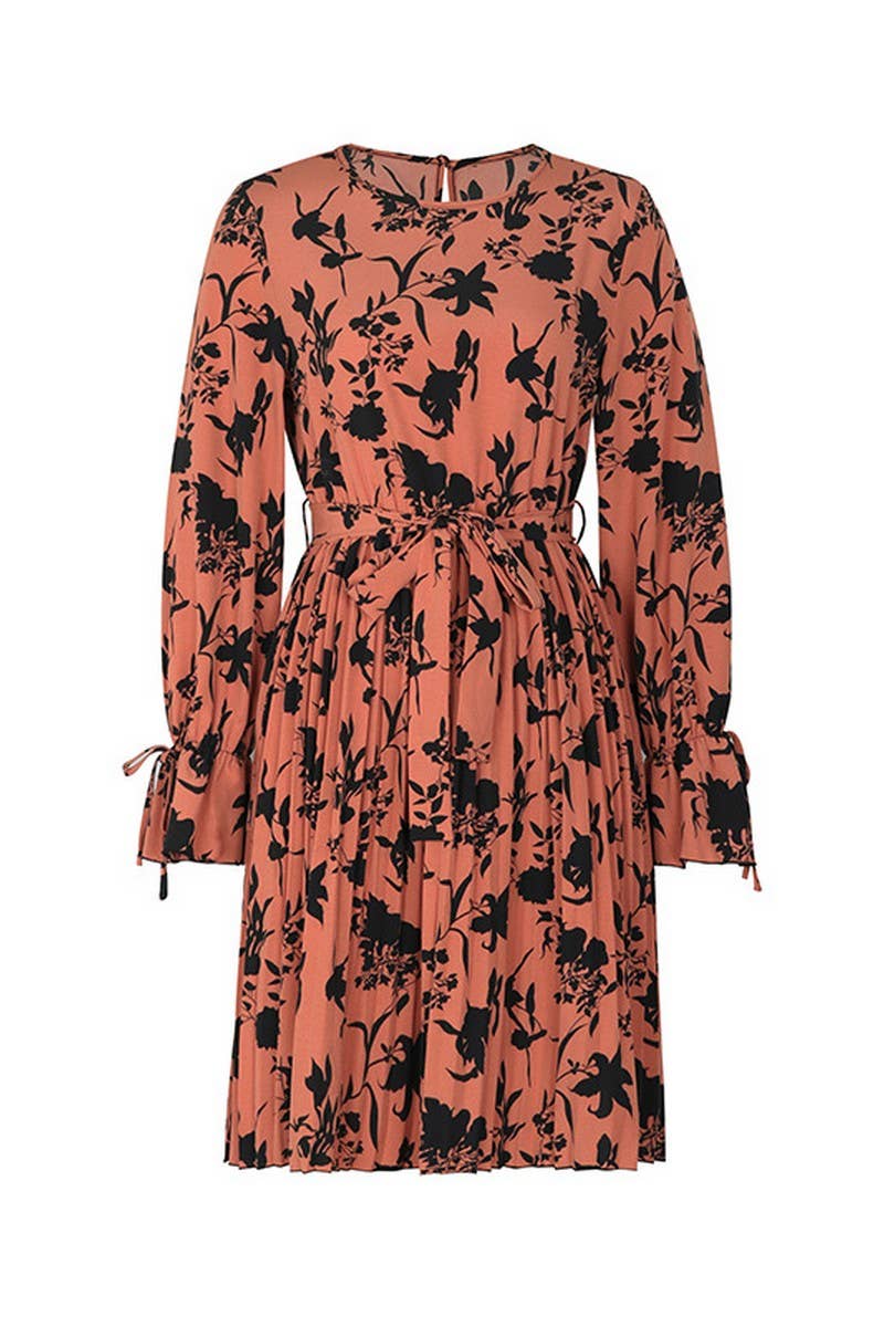 CWDMD4735_COMMUTER LONG-SLEEVED PRINTED DRESS