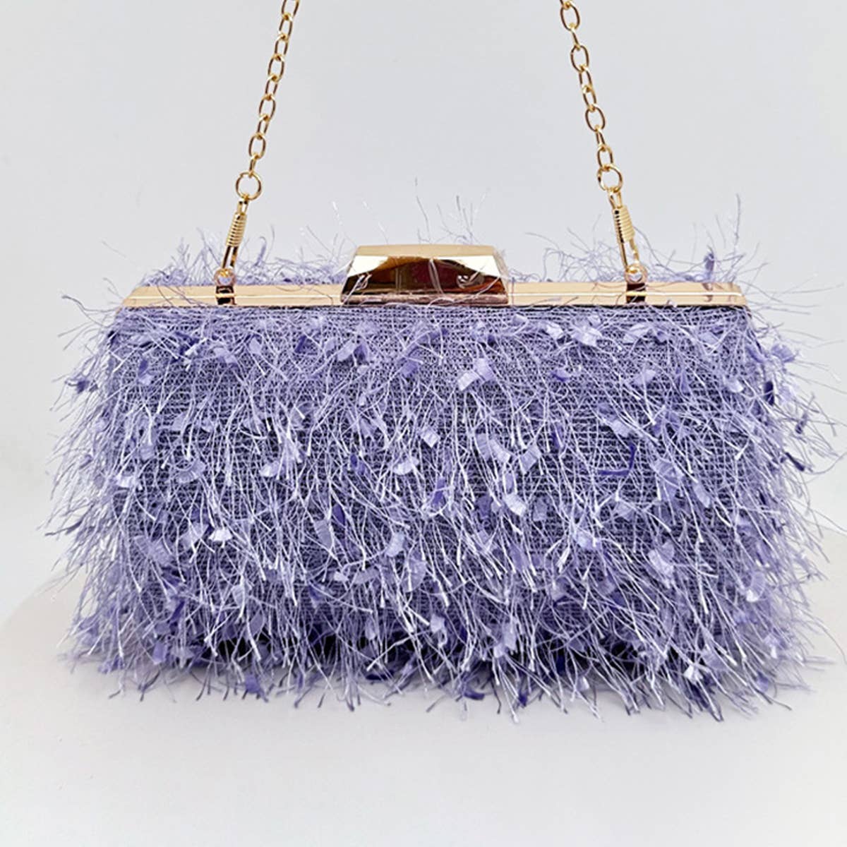 WOMEN FASHION CHAIN TASEEL SHOULDER BAG CLUTCH BAG_CWAB0599