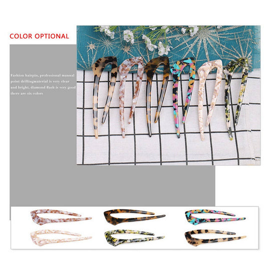 BALL HAIR STYLING FIXER LEOPARD PRINT USHAPED CLIP_CWAHA4213