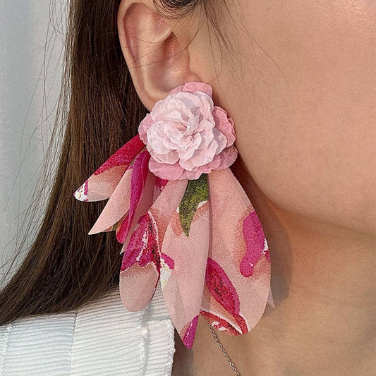Handmade Fabric Flower Earrings ? Fresh Design