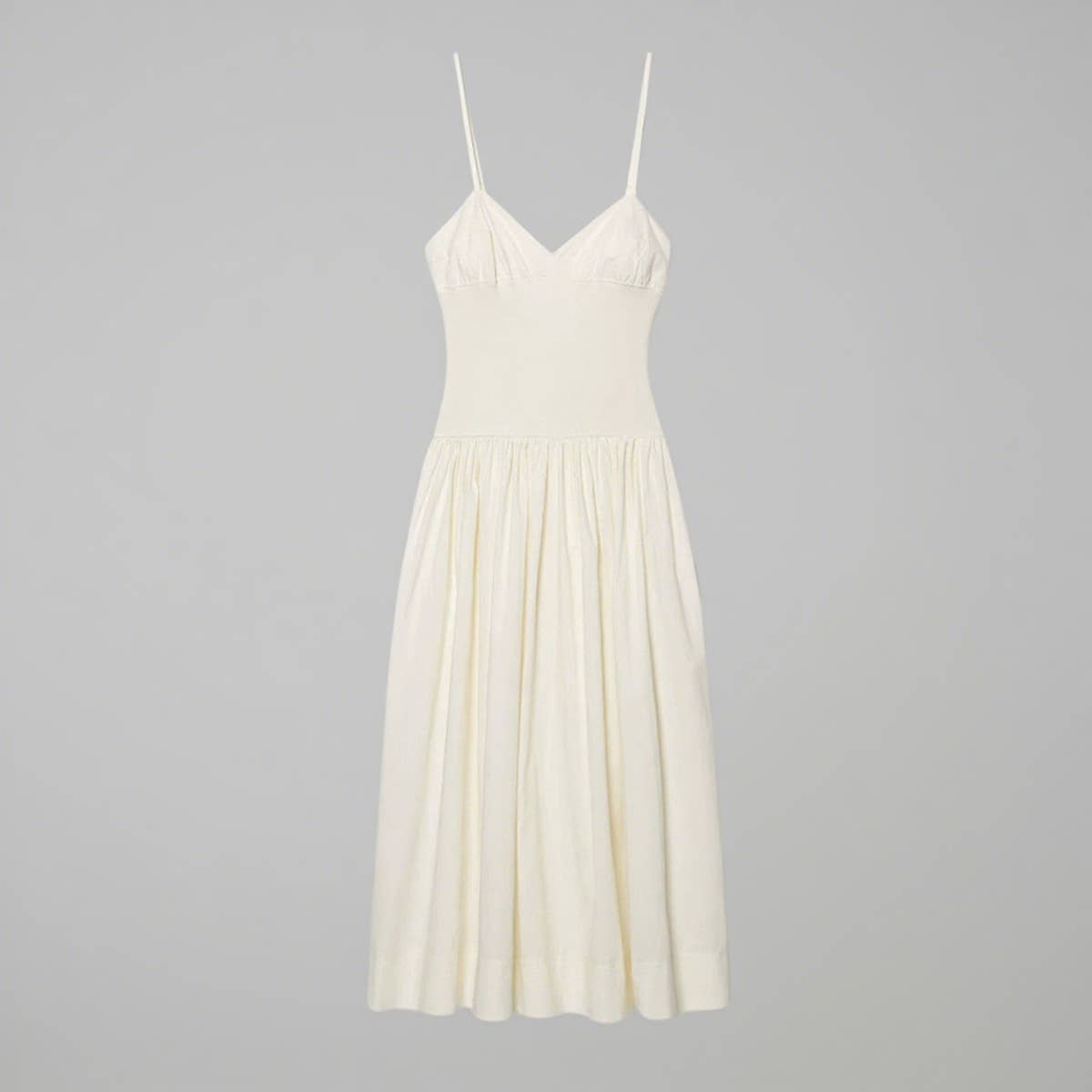 Temperament V-neck halter stitching poplin dress