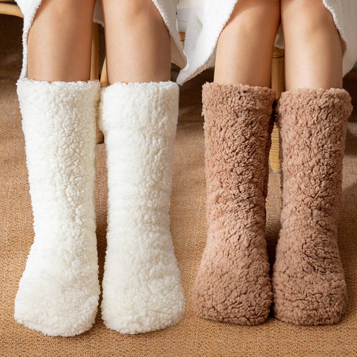 WINTER WARM LEG COVERS PLUSH INDOOR SLIPPERS