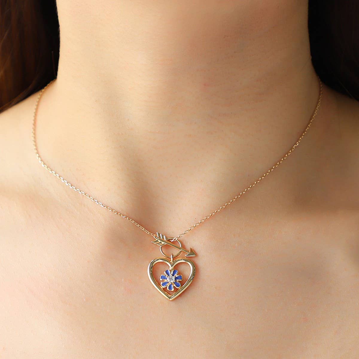 NEW ANGEL SWORD LOVE FLOWER NECKLACE FOR WOMEN