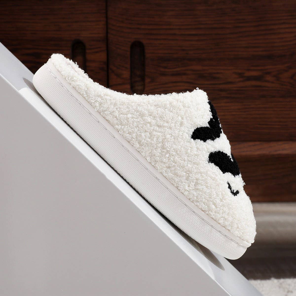 HALLOWEEN BAT EMBROIDERED COTTON SLIPPERS