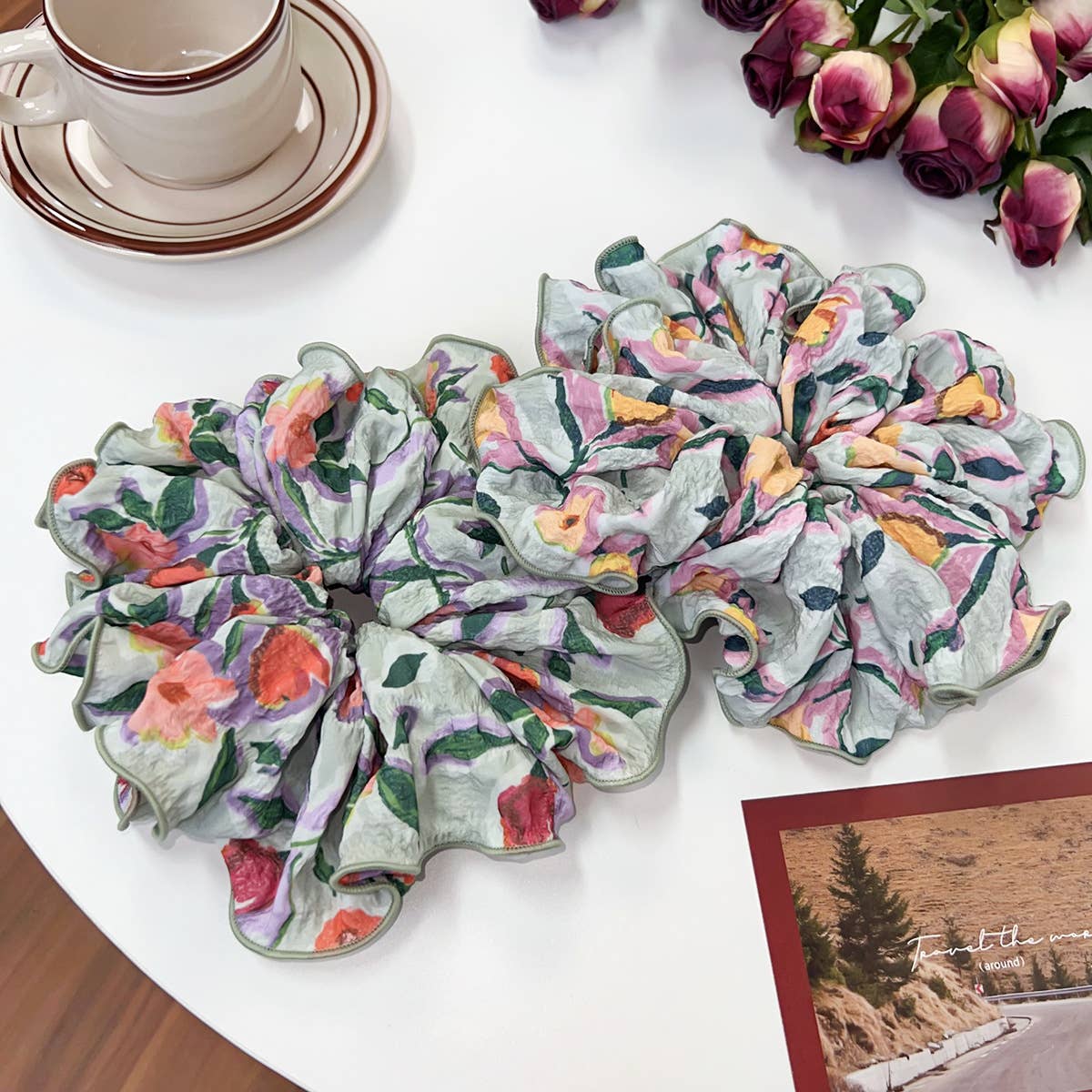 Floral vintage large intestine fabric hair band