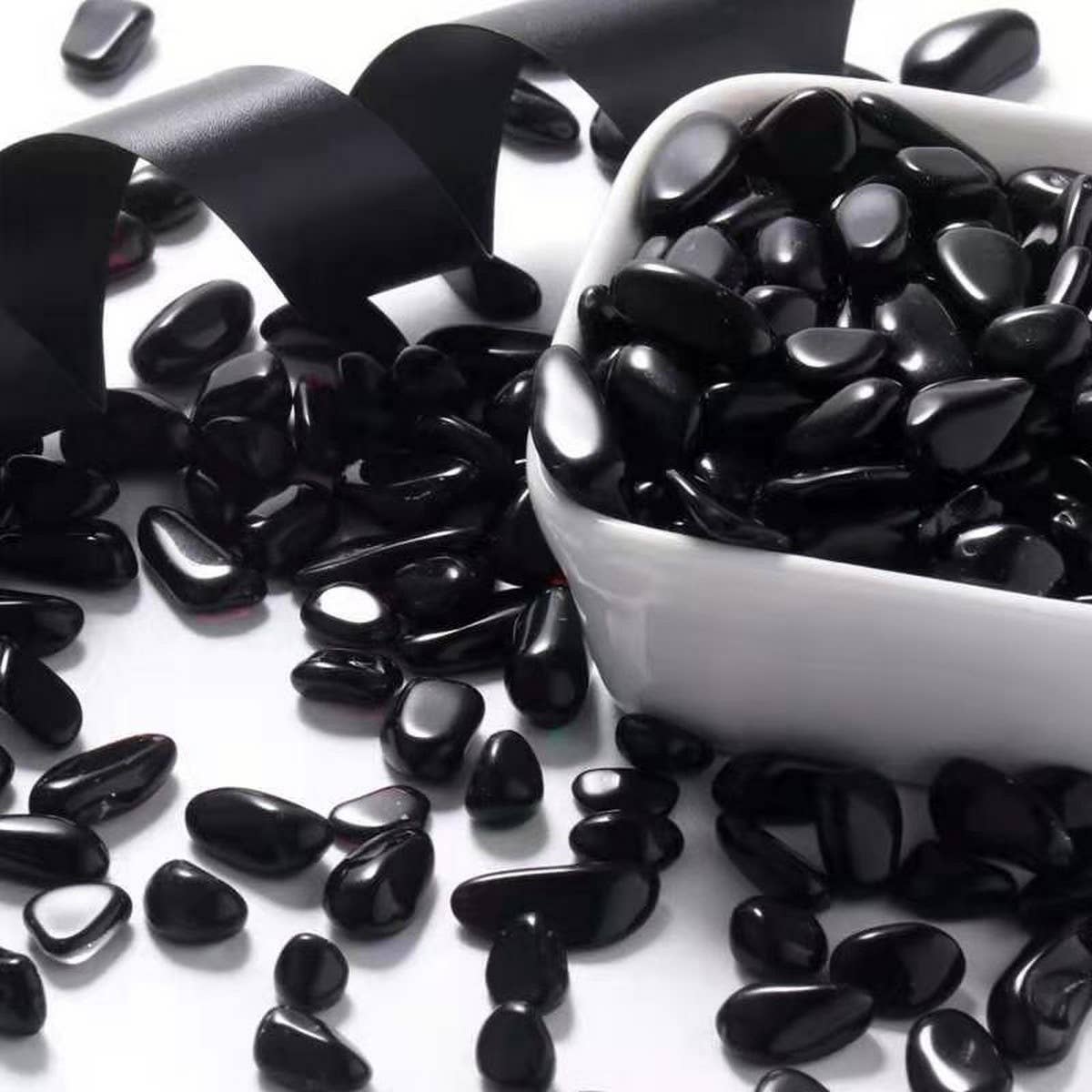 Natural Obsidian Chips for DIY Jewelry
