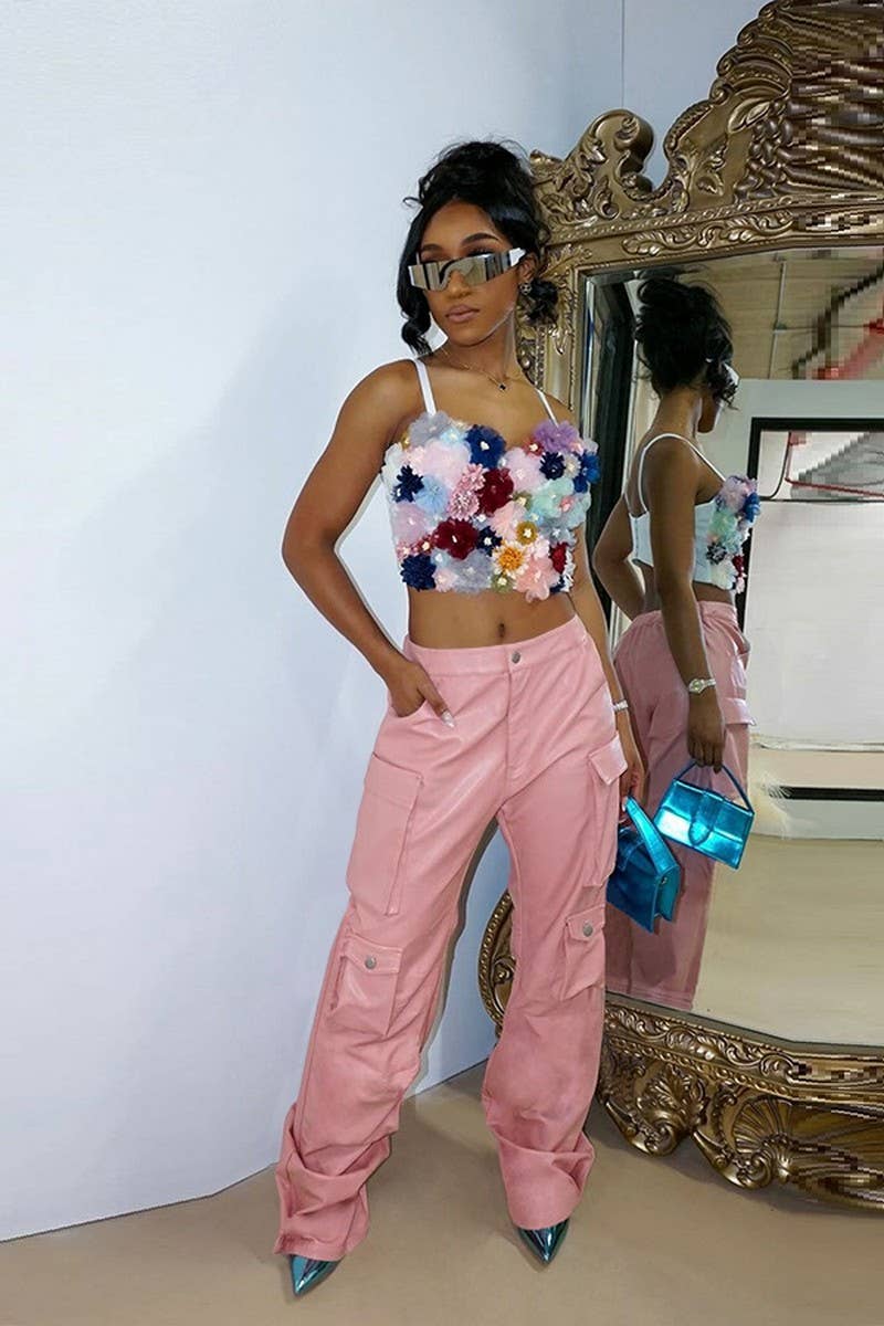 WOMEN HIGH WAIST MULTI POCKET SLIM FIT PANTS_CWBLP0282