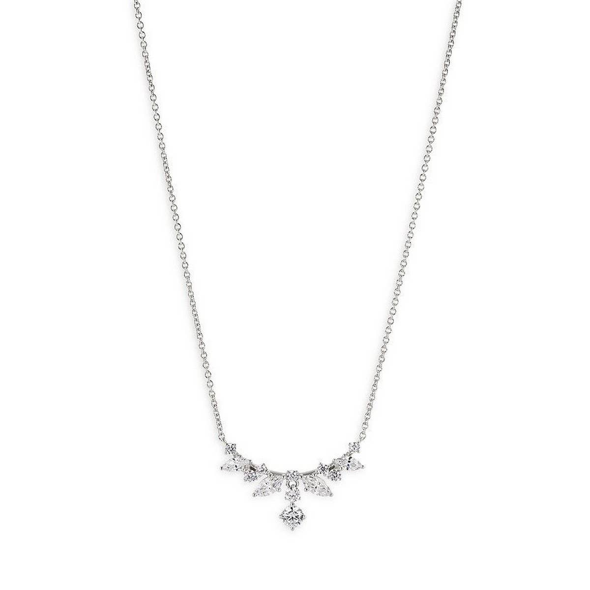 Zirconia Oval Round Pendant Necklace_CWMM5291