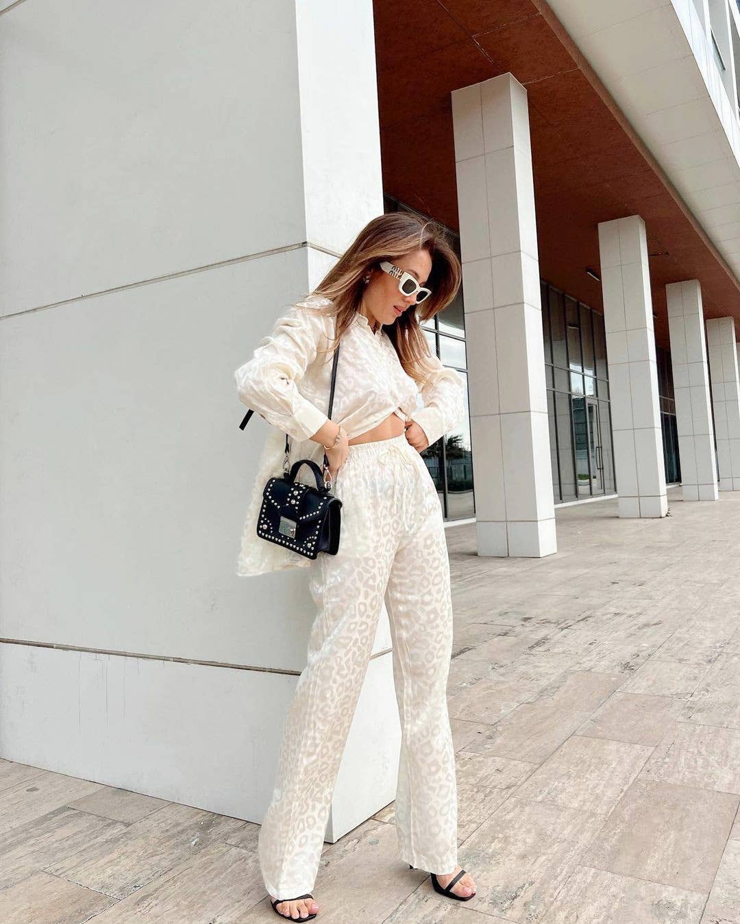 LONG SLEEVE LEOPARD PRINT FASHION WOMEN'S SUIT