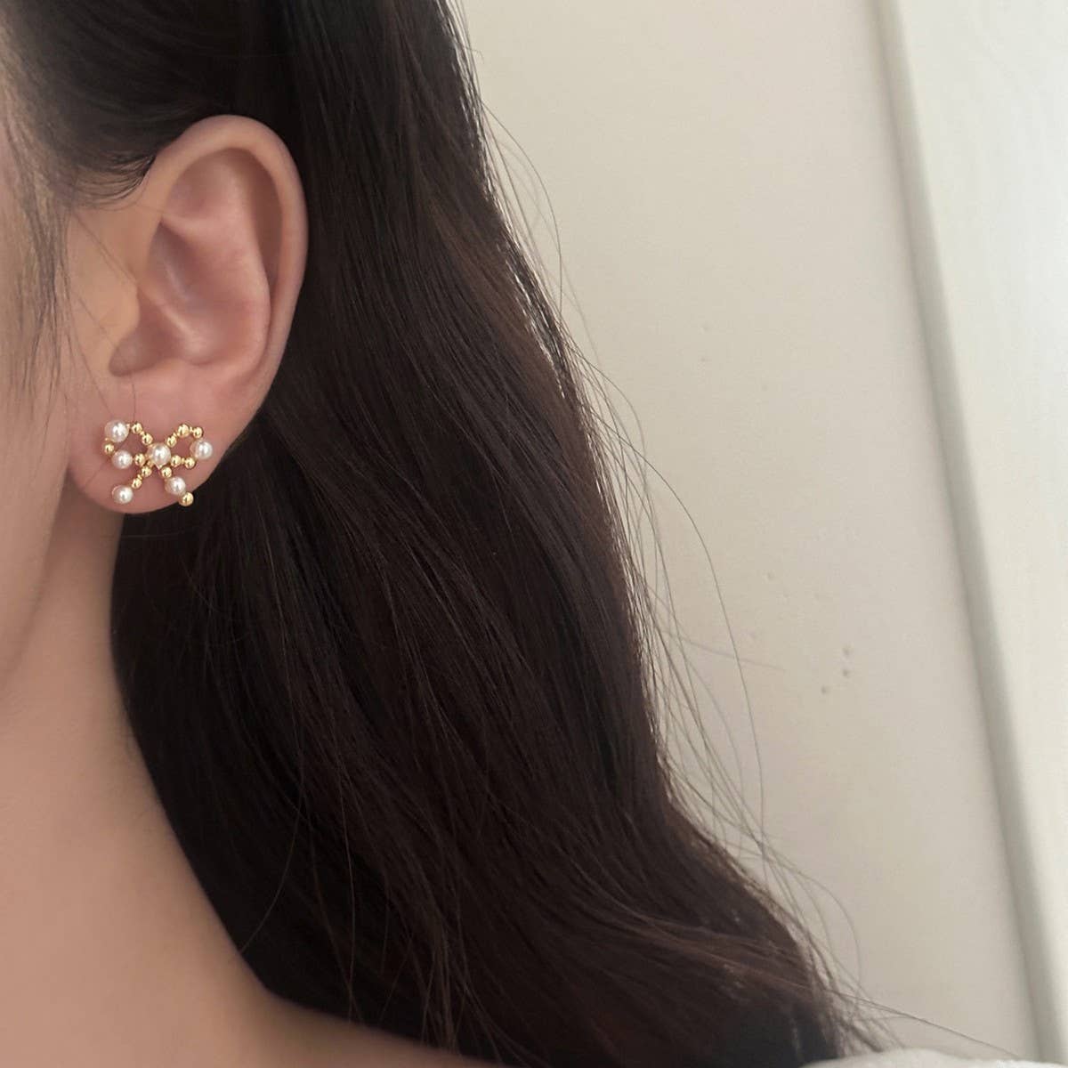 NEW STYLE FASHION EXQUISITE METAL BOW EARRINGS_CWAJE3003