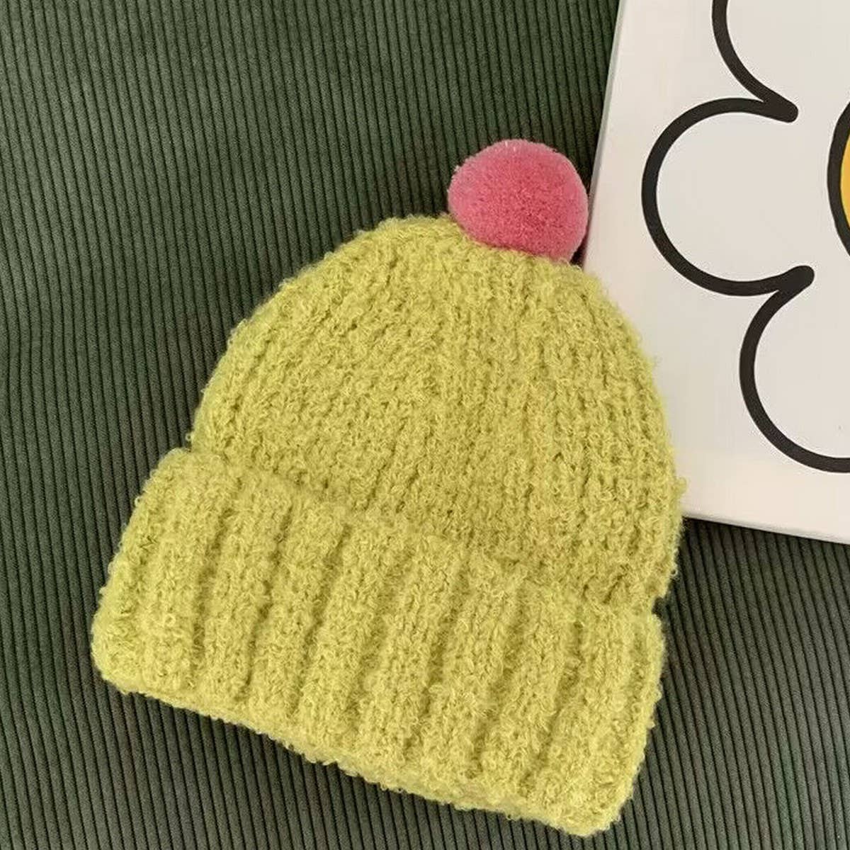 CHILDREN'S CUTE COLORFUL BALL SOFT KNITTED HAT_CWAH2930