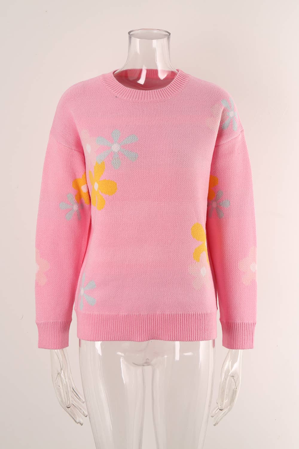 WOMEN'S PRINTED PULLOVER FLORAL SWEATER