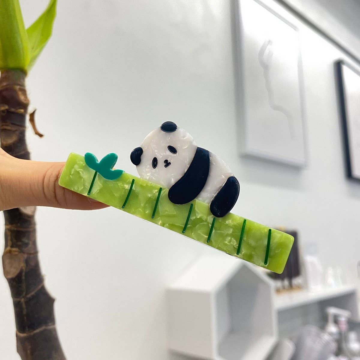 CWAHA4464_GIRLS PERSONALIZED CUTE PANDA CARTOON HAIRPIN