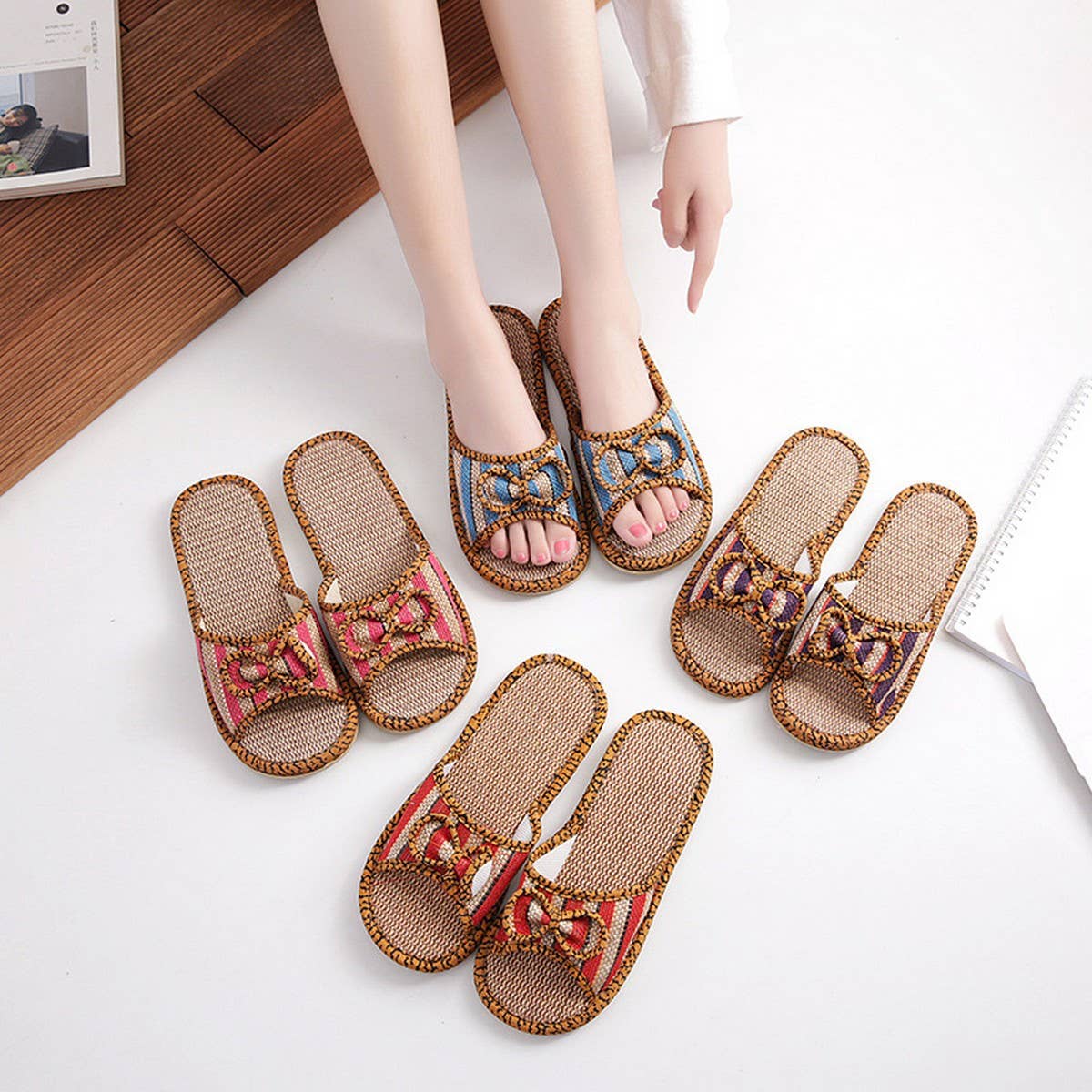 Silent Indoor Slippers with Soft Double Fabric