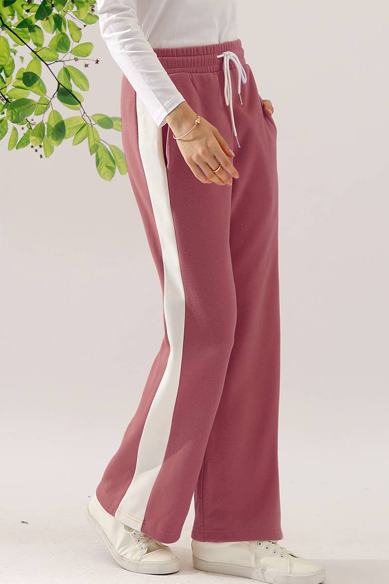 CWBLP398-P_PLUS SIZE HIGH WAISTED WIDE LEG LONG SWEATPANTS