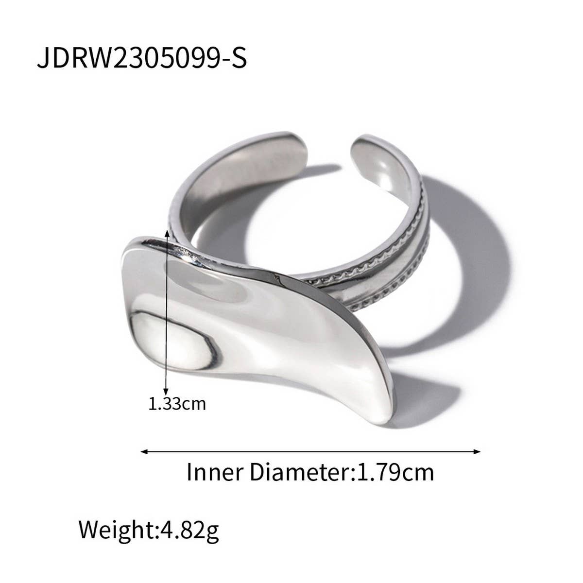 SIMPLE STAINLESS STEEL DROP-SHAPED RINGS_CWAJE1248