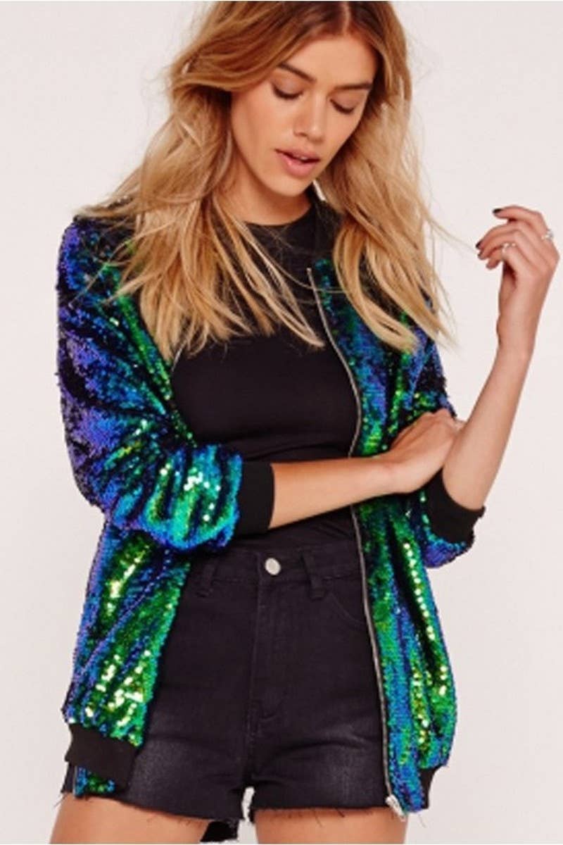 CWOCO1126_SEQUINED LOOSE BEADED BASEBALL COAT