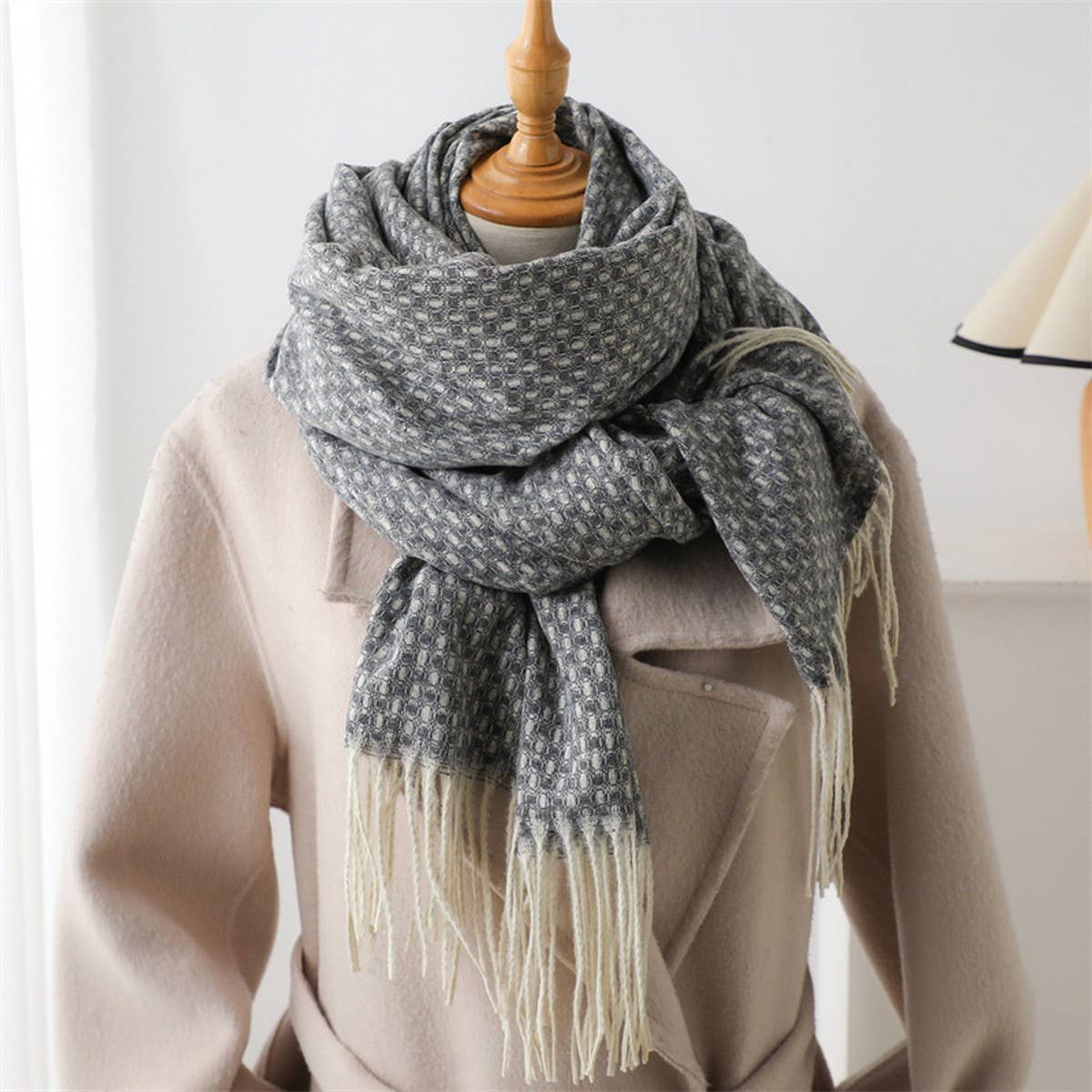 Elegant Thick Knit Shawl Scarf for Women