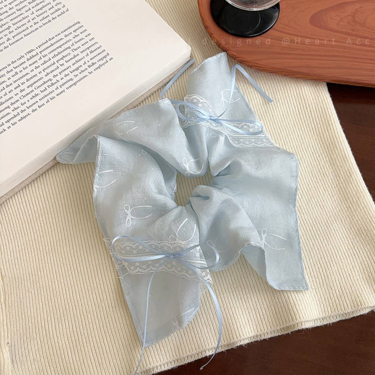 Lace Bow Scarf Scrunchie Elegant Hair Tie