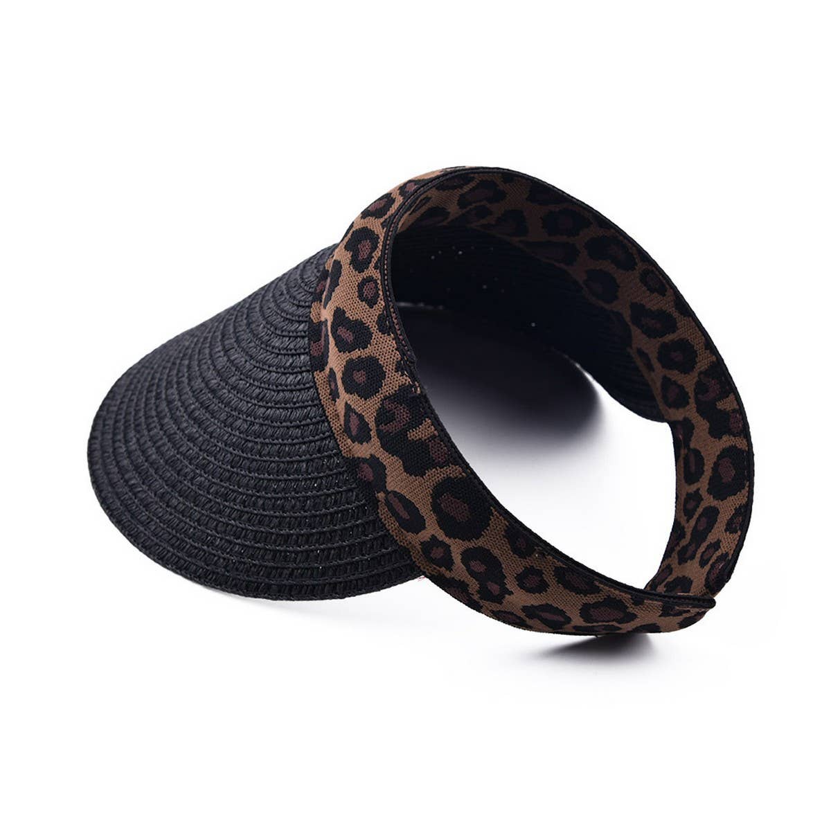 SUMMER NEW LEOPARD PRINT SUN PROTECTION STRAW HAT_CWAH1228