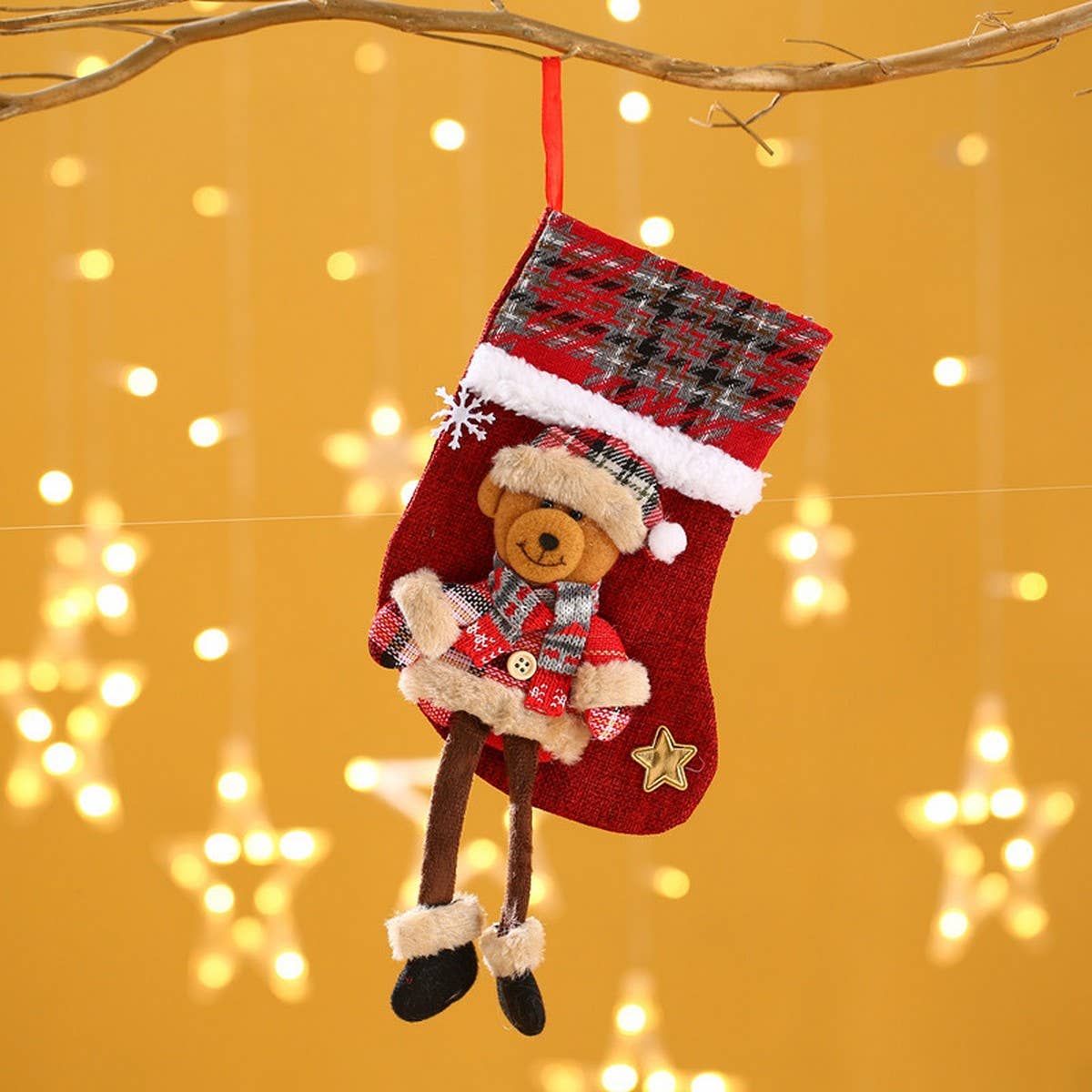 PLAID CLOTH DOLL CHRISTMAS GIFT BAG_CWMM1892