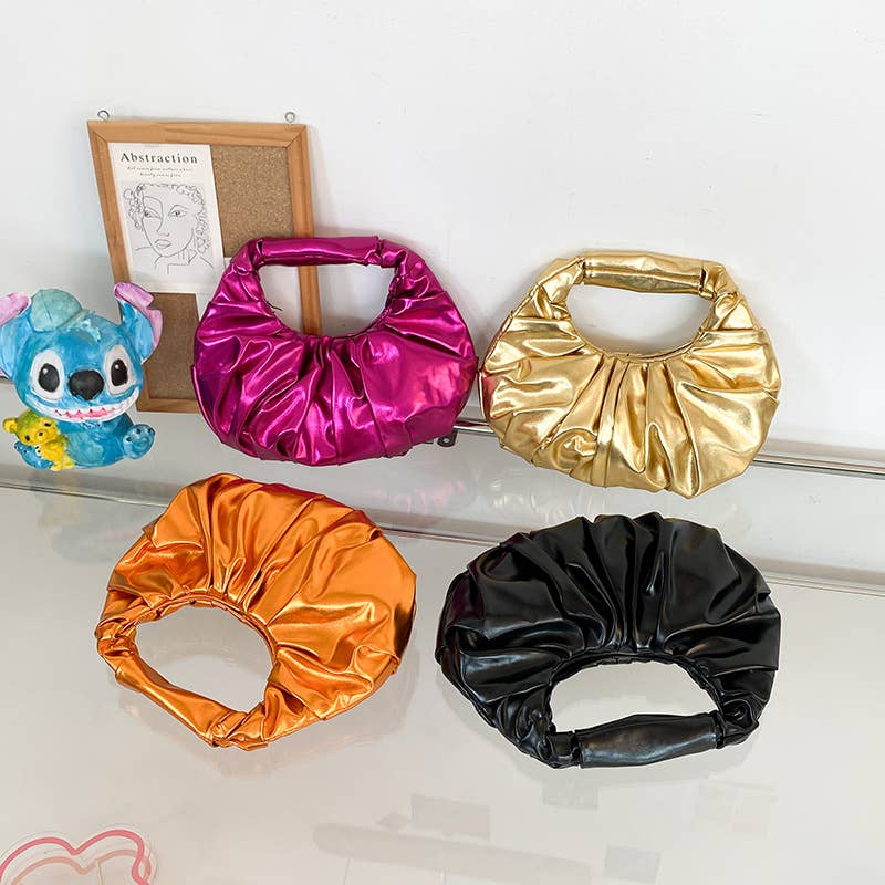 Fashionable individual versatile pleated handbag