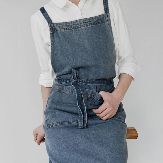 Cotton canvas denim Aprons with pockets vintage