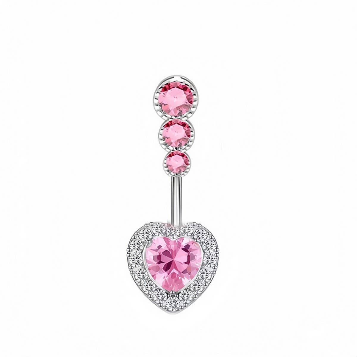 Butterfly CZ Belly Ring with Stainless Steel Bar_CWMM9250