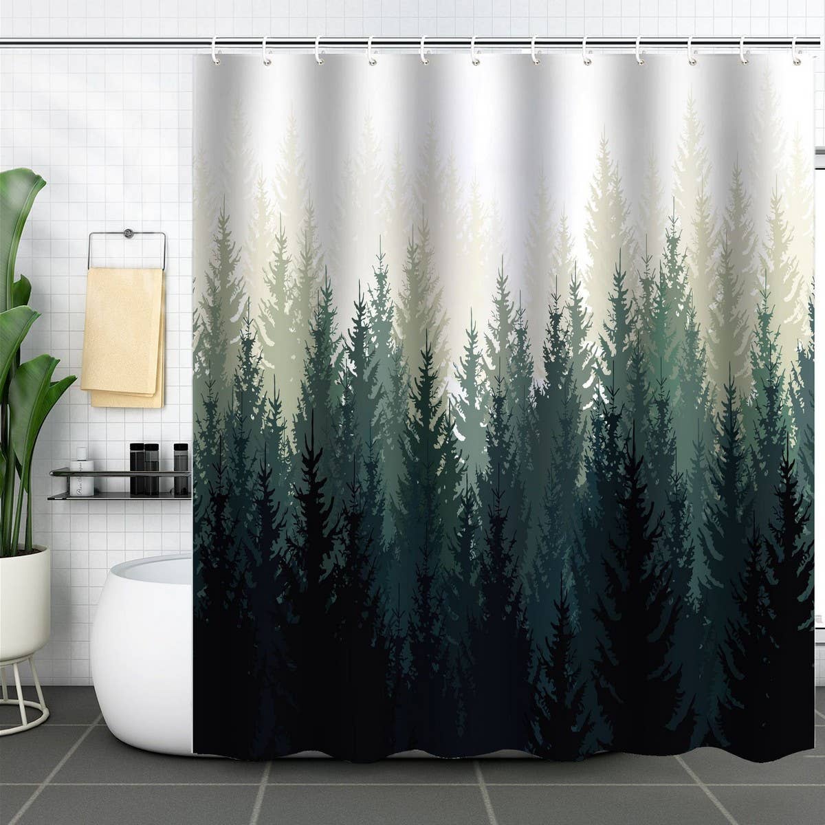 FOREST DIGITAL PRINTING SHOWER CURTAIN