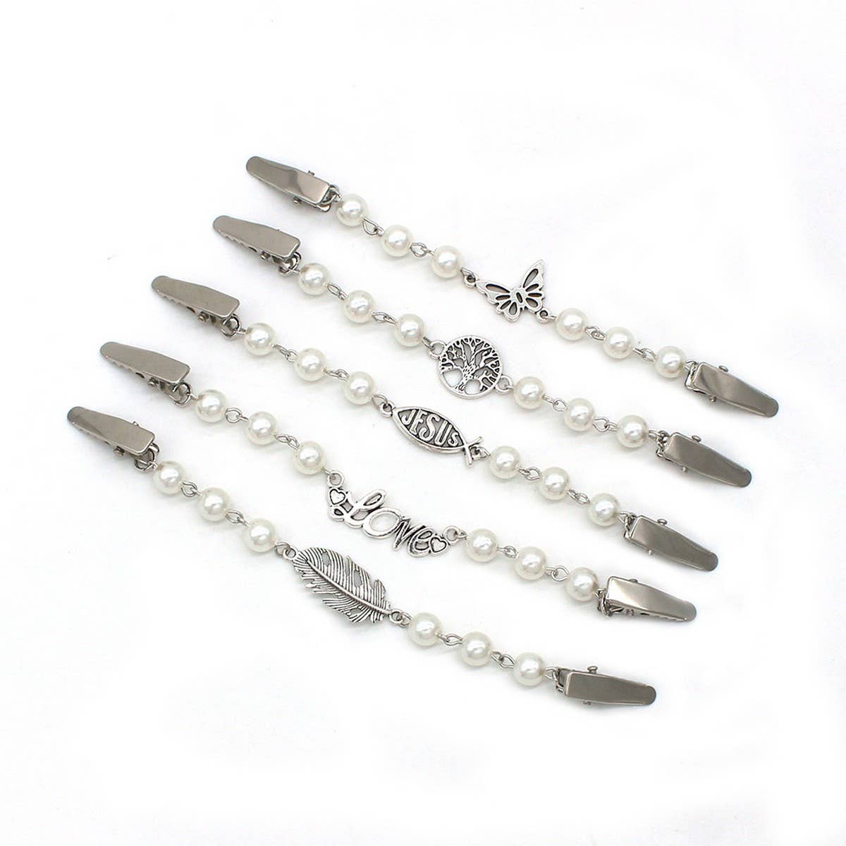 FASHION MOTHER OF PEARL PENDANT SHAWL CLIP_CWMM2192