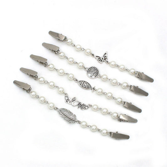 FASHION MOTHER OF PEARL PENDANT SHAWL CLIP_CWMM2192