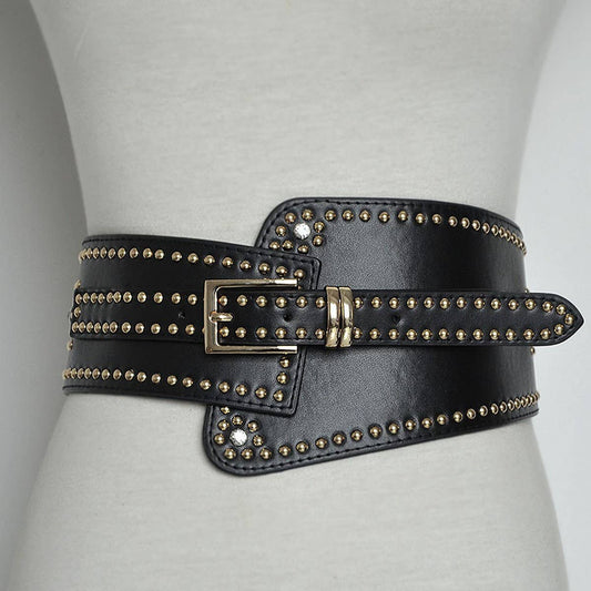 NEW FASHIONABLE FASHION RIVET WIDE BELT_CWABE0484