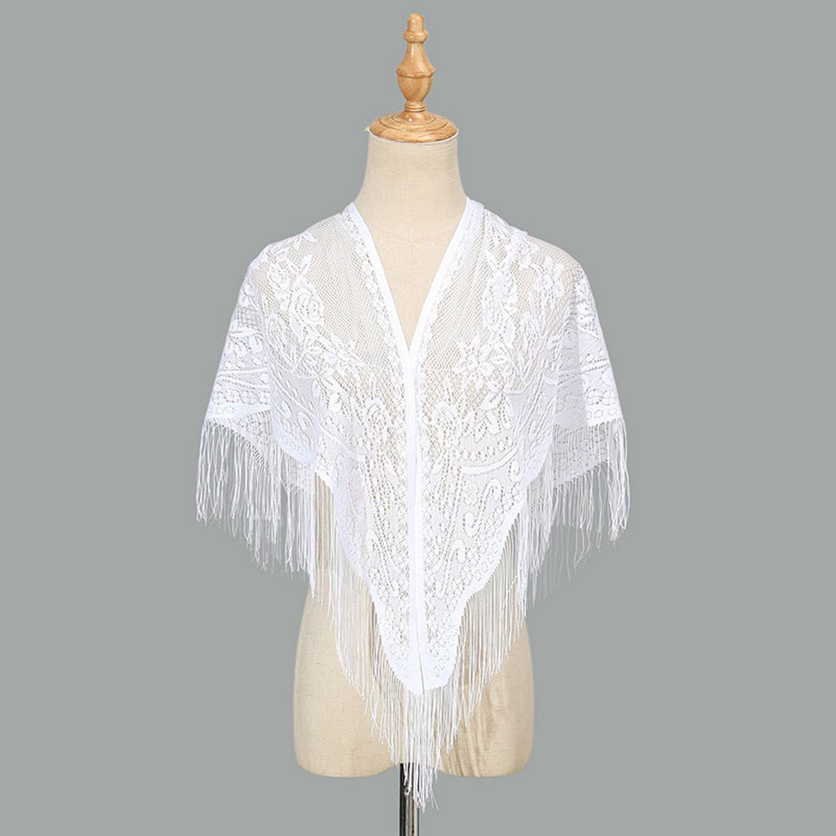 SUMMER WAISTCOAT HOLLOW TASSEL TRIANGLE SHAWL