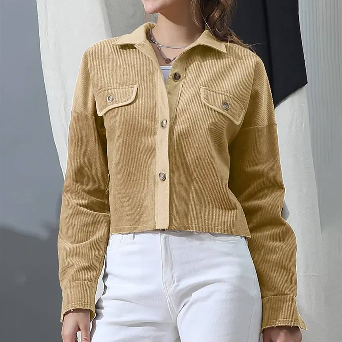 WOMEN SOLID SLIM JACKET_CWOJA697