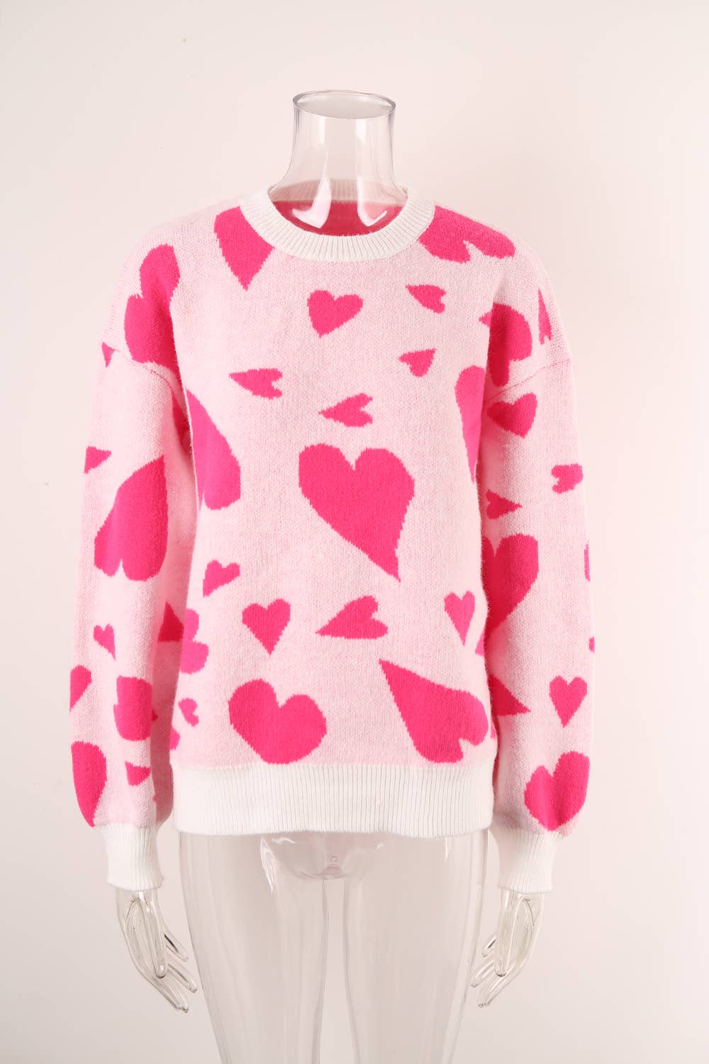 VALENTINE HEART SWEATER CREWNECK PULLOVER SWEATER